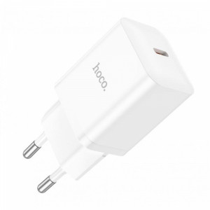 Мощен адаптер - HOCO PD-20W N27 с изх. USB-C - Бял